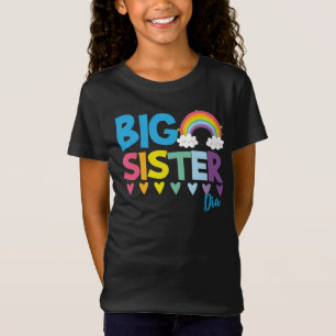 Big sister adorable colourful rainbow and hearts T-Shirt