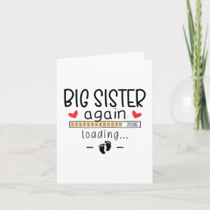Big Sister Again 2026 Baby 3 Pregnancy Announcemen Card