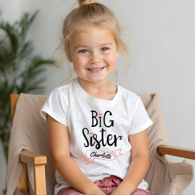Big Sister Baby Announcement Name & Monogram Tri-Blend Shirt (Big Sister Baby Announcement Name & Monogram Tri-Blend Shirt)