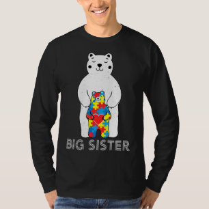 Big Sister Bear Autism Awareness Love Support Mum T-Shirt