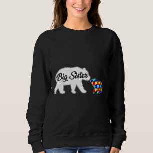 Big Sister Bear Autism Awareness Support Family Au Sweatshirt