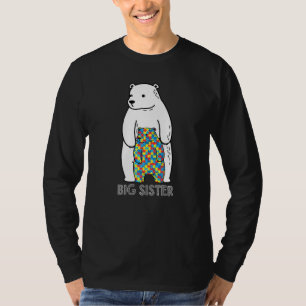Big Sister Bear Autism Awareness   T-Shirt