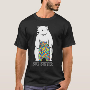 Big Sister Bear Autism Awareness T-Shirt