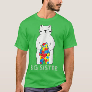Big Sister Bear Autism Awareness T-Shirt