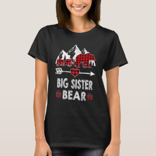Big Sister Bear Red Buffalo Plaid Big Sister Bear T-Shirt