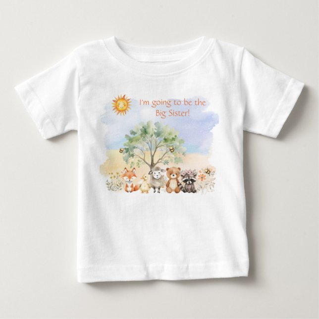 Big Sister, Big Brother-Woodland Wildlife T-Shirt (Front)
