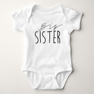 Big Sister   Black Bold Typography Baby Bodysuit