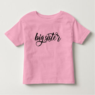 Big Sister Black Brushed Lettering Toddler T-Shirt