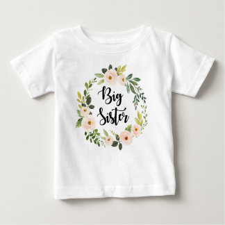 Big Sister blush floral Baby T-Shirt