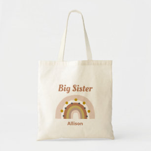 Big Sister Boho Rainbow Dots Personalised Tote Bag