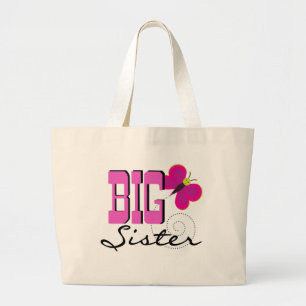 Big Sister Butterfly Tshirts and Gifts Large Tote Bag