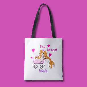 Big Sister Cavalier King Charles Spaniel Name  Tote Bag