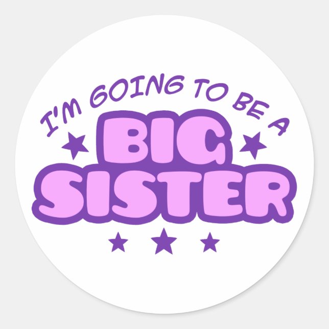 Big Sister Classic Round Sticker (Front)