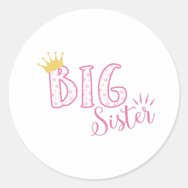 Big Sister Classic Round Sticker (Front)