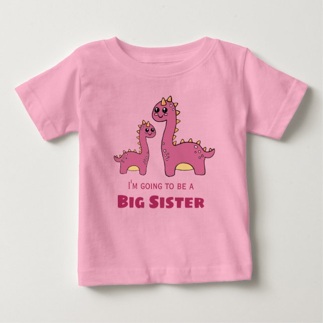 Big Sister cute dinos Baby T-Shirt (Front)