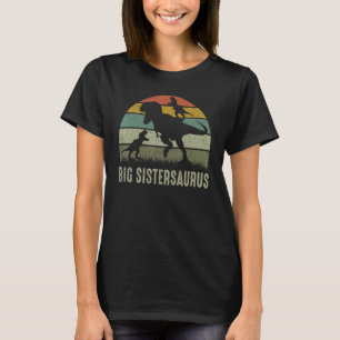 Big Sister Dinosaur T Rex Big Sistersaurus 2 kids  T-Shirt