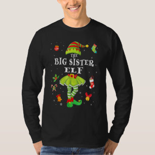 Big Sister Elf Christmas Family Matching Cute Xmas T-Shirt