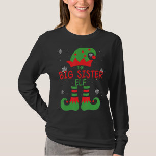 Big Sister Elf Family Matching Group Christmas Out T-Shirt