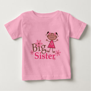 Big Sister Ethnic Stick Figure Girl Baby T-Shirt