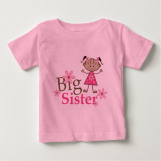 Big Sister Ethnic Stick Figure Girl Baby T-Shirt