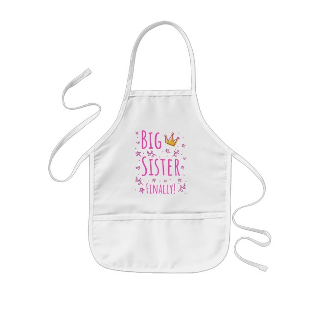 Big Sister Finally III Kids Apron (Front)