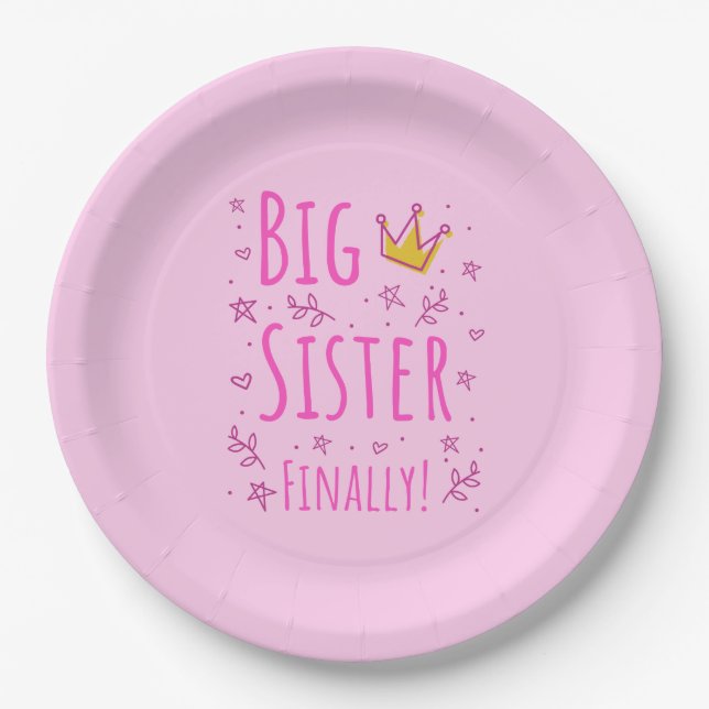 Big Sister Finally III Paper Plate (Front)
