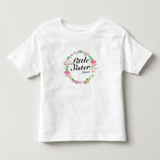 Big Sister florals wreath Name Toddler T-Shirt