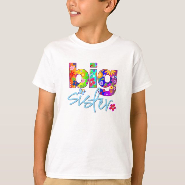 big sister flower back T-Shirt (Front)