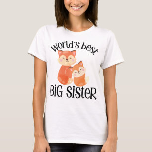 Big Sister Fox Baby Announcement T-Shirt