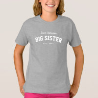Big sister fun sporty personalised white text