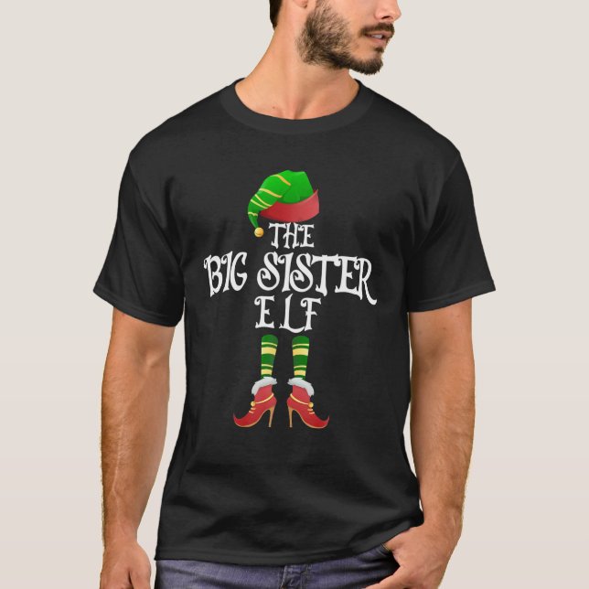 Big Sister Funny Family Matching Christmas Pyjamas T-Shirt (Front)
