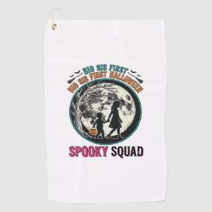 Big Sister Halloween Shirt for Her First Spooky Se Golf Towel