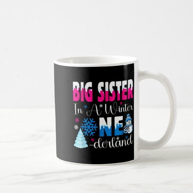 Big Sister In A Winter Onederland Bday Girl Sweet  Coffee Mug (Right)