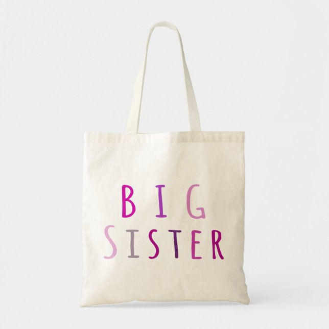 Big Sister in Pink Tote Bag (Front)