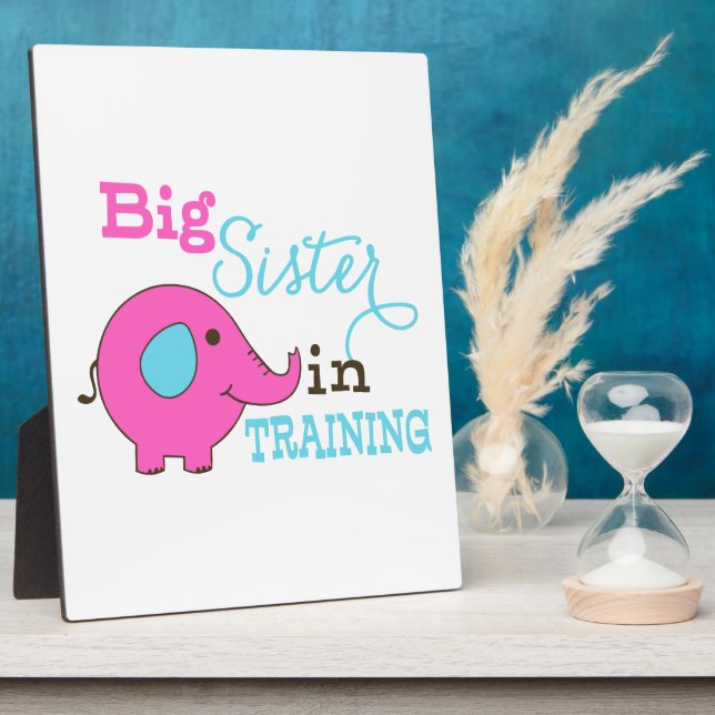 Big Sister in Training Elephant Plaque (Side)