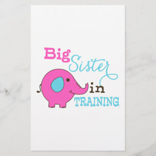 Big Sister in Training Elephant Stationery