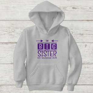 Big sister initials est. month year purple