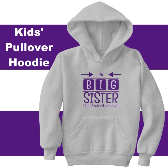Big sister initials est. month year purple (Creator Uploaded)