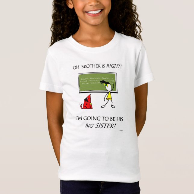 Big Sister/Little Brother Black Hair Version T-Shirt (Front)