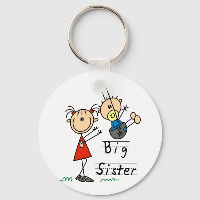 Big Sister Little Brother T-shirts and Gifts Key Ring (Front)