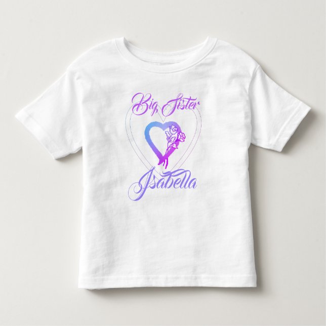 Big Sister Little Sister Floral Heart Toddler T-Shirt (Front)
