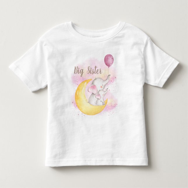 Big Sister Little Sister Shirt Elephant Sisters (Front)