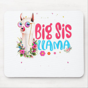Big Sister Llama Funny Mother's Day Shirt Women Bi Mouse Pad