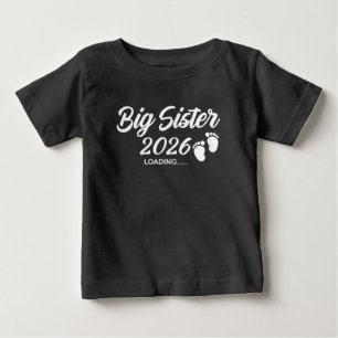 Big Sister Loading 2026 Baby Announcement Sibling  T-Shirt