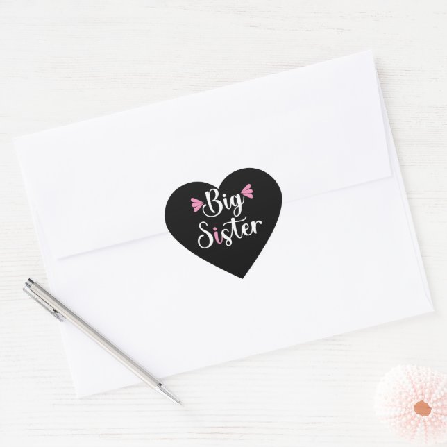 Big Sister, Lovely Heart Sticker (Envelope)