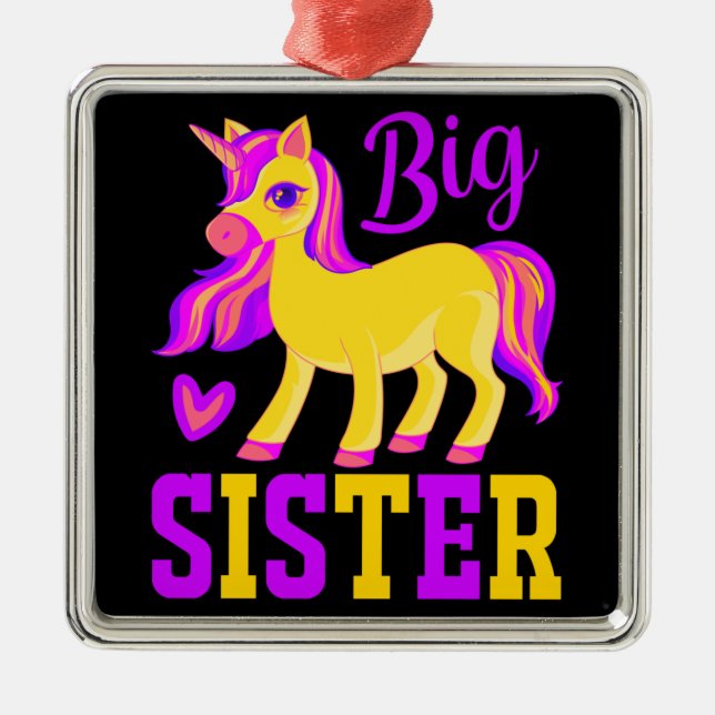 Big Sister Magical Unicorn Metal Tree Decoration (Front)