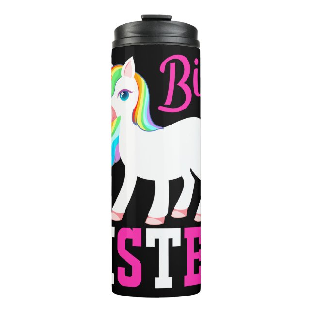 Big Sister Magical Unicorn w/ Rainbow Mane & Tail Thermal Tumbler (Front)