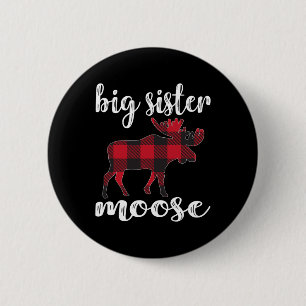 Big Sister Moose Matching Family Christmas Clothes 6 Cm Round Badge