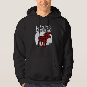 Big Sister Moose Red Plaid Buffalo Matching Family Hoodie