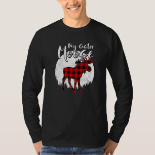 Big Sister Moose Red Plaid Buffalo Matching Family T-Shirt